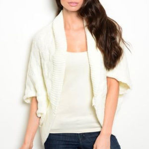 Knitted Sweater Cover Cardigan in Ivory
